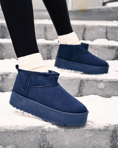 Royalfashion Navy blue короткие женские сапоги а'ля сноубутсы Teritsi