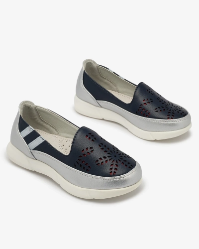 Кроссовки для девочек серебристого и темно-синего цвета Ewesgi- Footwear