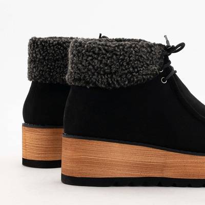 Wedesi black women's platform ankle boots - Shoes