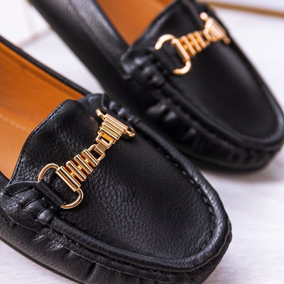 Black moccasins with metal Abu-Dabi decoration - Footwear