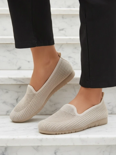 Moda Bella Бежевые Женские Туфли на Плоской Подошве