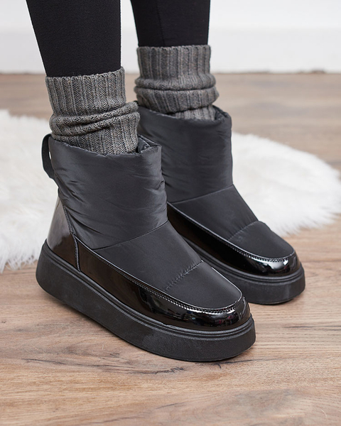 Royalfashion Melni Maderta slip-on sieviešu sniega zābaki