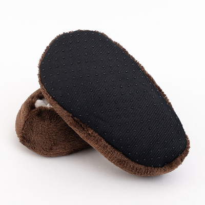 Brown children's warm slippers - Footwear