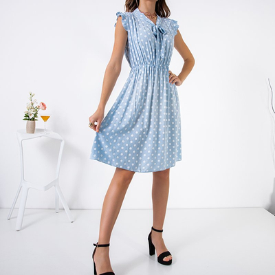 Ladies' blue polka dot dress - Clothing