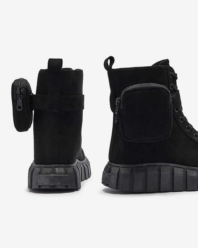 Sieviešu zābaki ar maisiņu melnā krāsā Sauups- Footwear