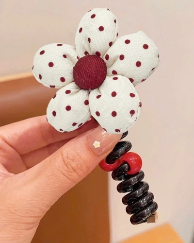 Royalfashion Hair elastic spiral with a little flower Blossom Coil