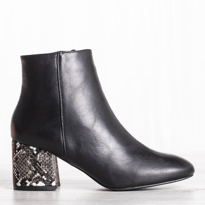 Black boots with embossing a&#39;la Rossana snake skin - Footwear 1