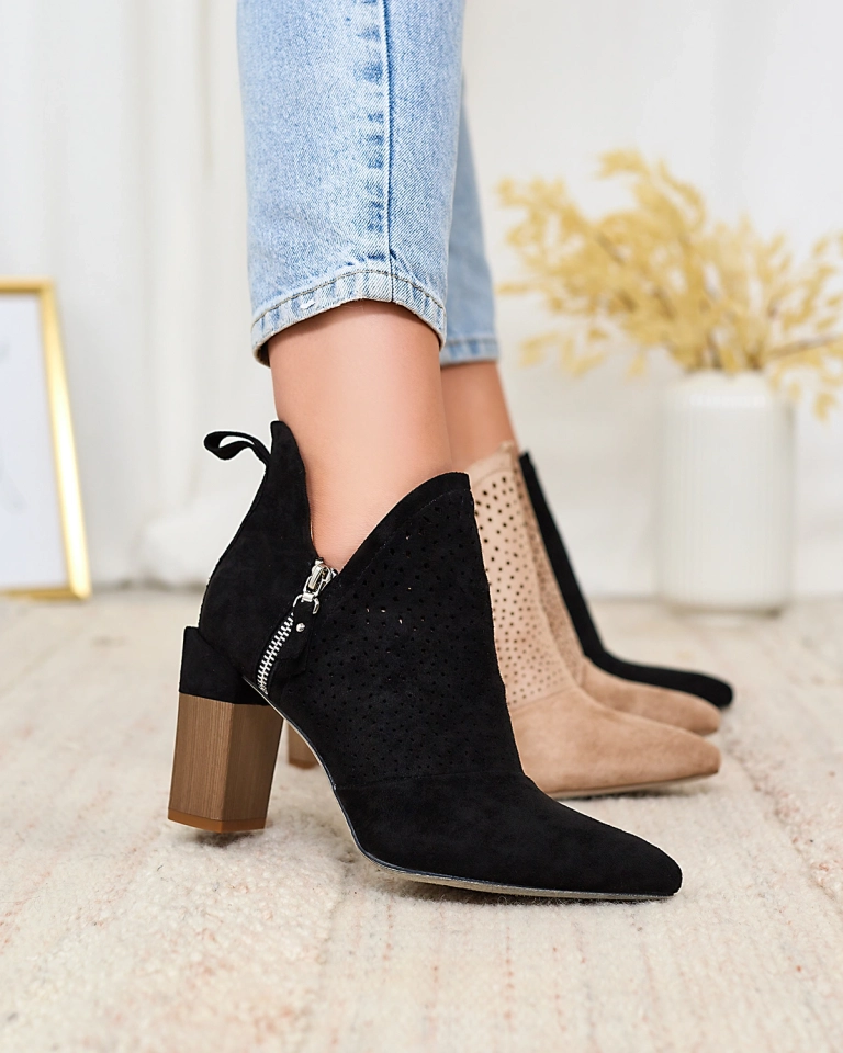 Royalfashion Черные женские сапоги на высокой шпильке Swerros