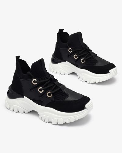 Women's sports sneakers in black Hasola- Footwear