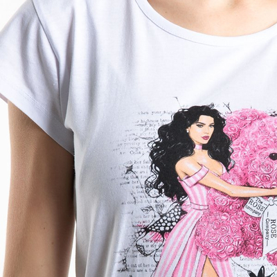 White T-shirt with short sleeves - Blouses 1