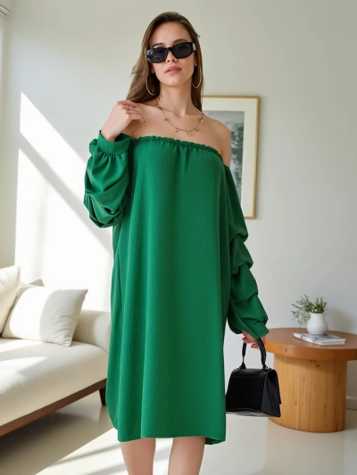 Royalfashion Smooth women's dress a la Spanish with ruffles