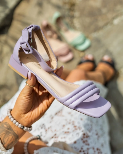 Royalfashion Фиолетовые сандалии Laylin на низком каблуке