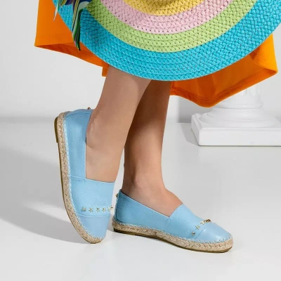 Blue women's espadrilles with Fraus stars - Footwear