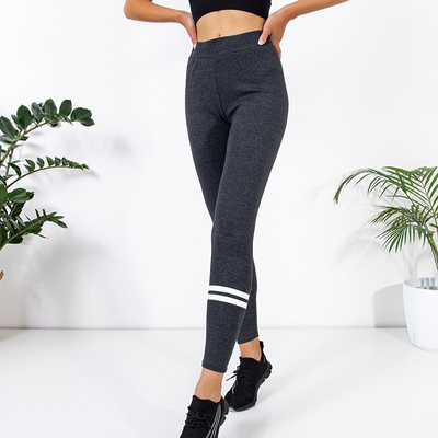 Dark gray cotton women's leggings - Clothing