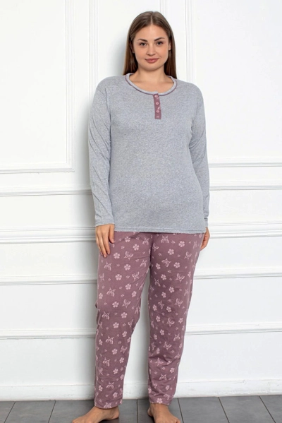 Royalfashion Women's Cotton 2-Piece Butterfly Pajama PLUS SIZE