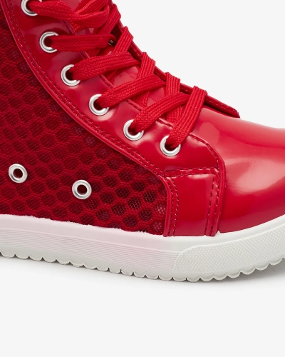 Red girls' high-top sneakers Borris- Footwear