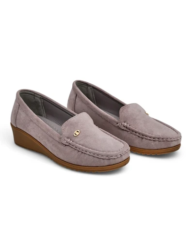 Royalfashion Women's Moccasins on a Low Wedge Lepolt