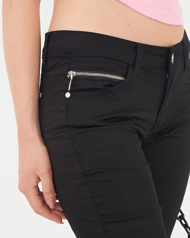 Black fabric trousers for women - Clothing