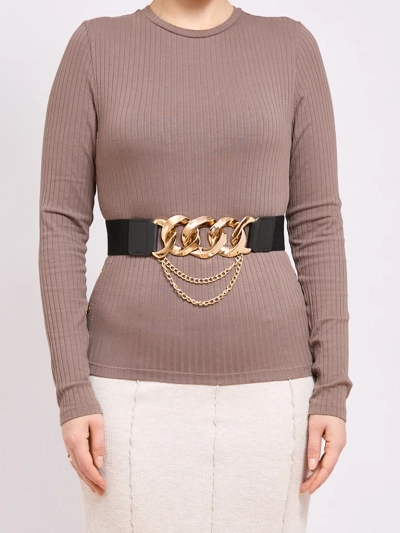 Wide women's elastic pants belt