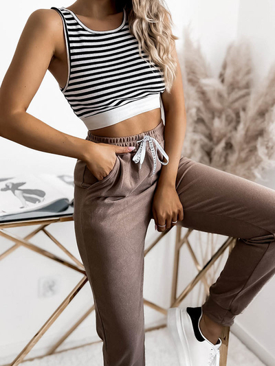 Royalfashion Brūns sieviešu treniņtērps PLUS SIZE