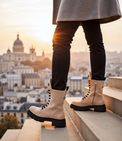 Royalfashion Eco-suede women's worker boots Moxox
