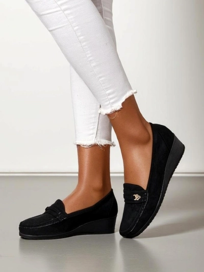 Royalfashion Women's moccasins on a low wedge Polefle