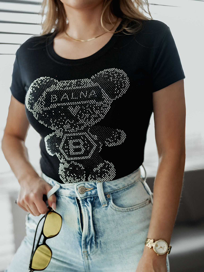 Royalfashion Женская футболка с цирконами