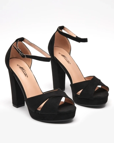 Women's sandals on a high post, eco suede Rollita - Shoes