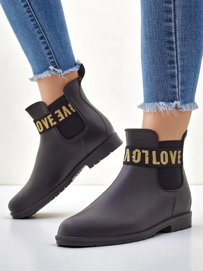 Женские матовые резиновые сапоги Royalfashion с надписью Love Love
