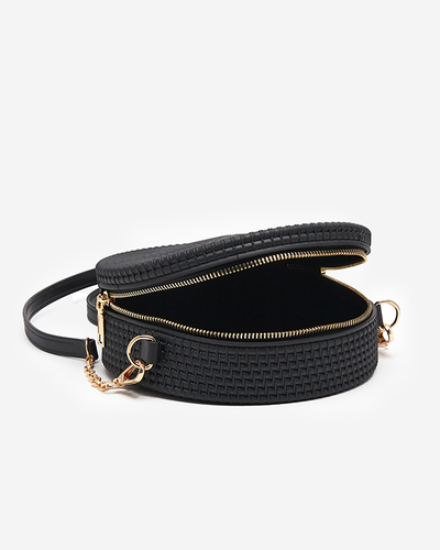 Black ladies handbag with embossing - Accessories