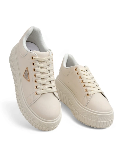 Royalfashion Women's platform sports sneakers with Alcape print