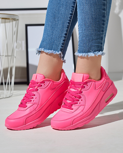 Neon pink women's sneaker sports shoes Faducy- Footwear