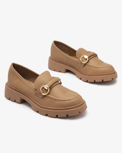 Royalfashion Sieviešu mokasīni gaiši brūnā krāsā Desise