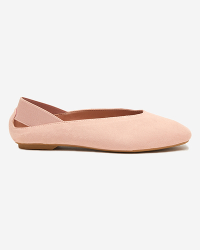 Pink women's ballerinas with a square toe Lojara - Footwear