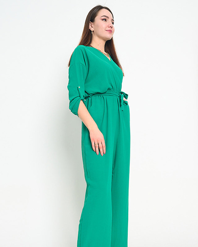 Women's green long jumpsuit - Clothing