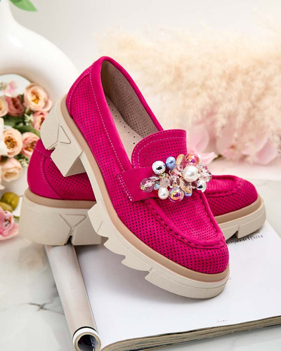 Royalfashion Женские мокасины с разноцветными кристаллами Glam