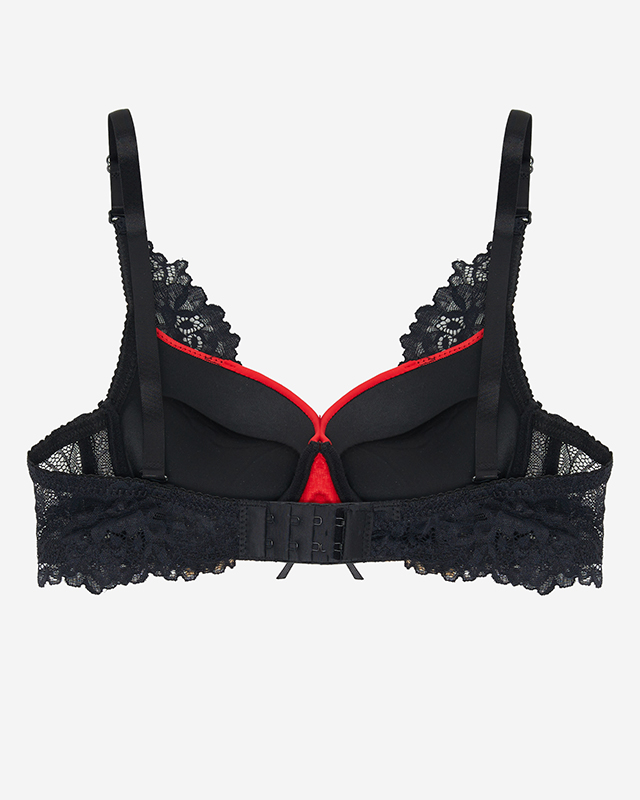 Sensual red and black lace bra - Underwear