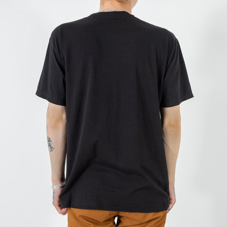Black cotton men's t-shirt with the inscription - Clothing