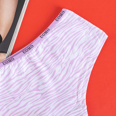 Women's purple cotton patterned panties with a doggy print - Clothing
