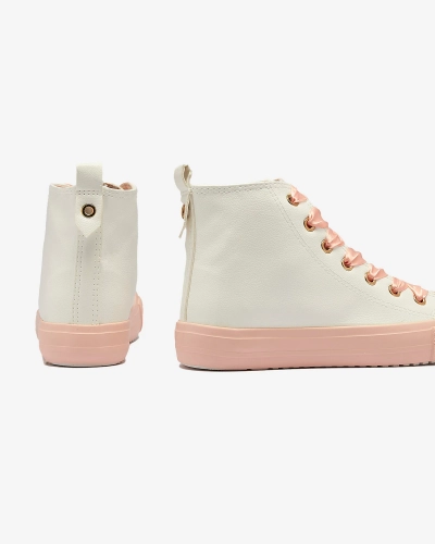 White-Pink Women's Sports Sneakers Macako- Footwear