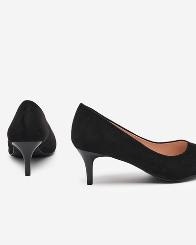 OUTLET Black women's pumps on a low heel Oia - Clothing