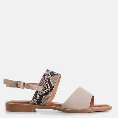 Beige snake women's sandals Venilia - Footwear