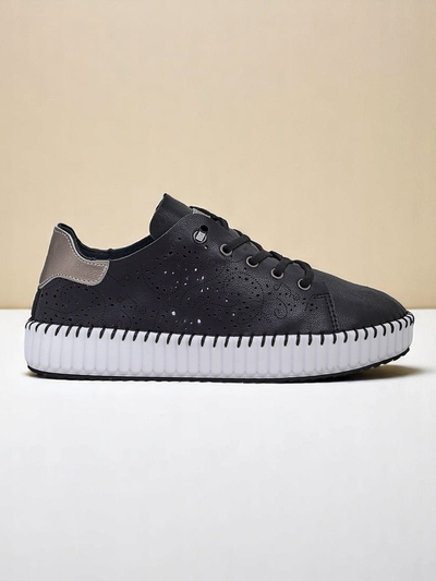 Royalfashion Women's Luna Lace Openwork Sneakers