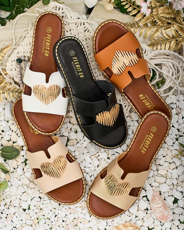 Royalfashion Women's Ortyca flat sole flip-flops