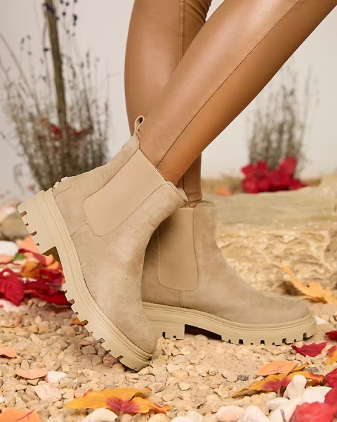 Royalfashion Beige Women's Insulated Comfy Walk Boots