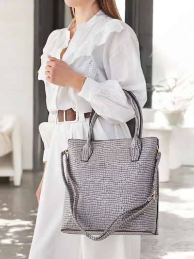 Royalfashion Lacquered women's handbag with embossing
