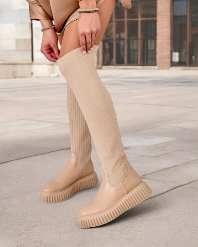 Royalfashion Women's Hesoppel slip-on over-the-knee boots