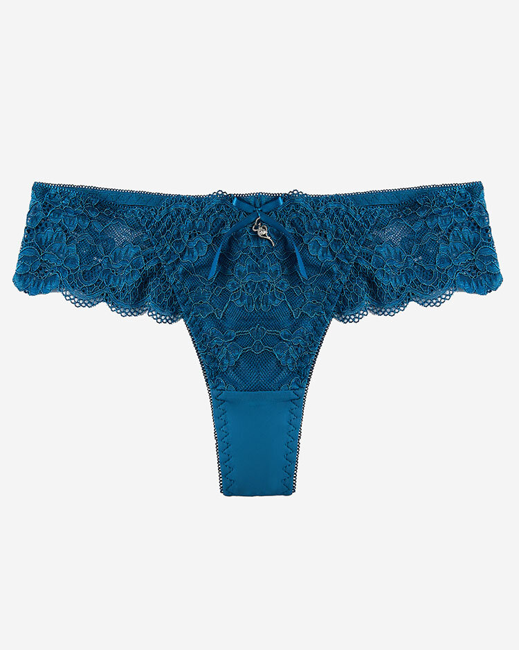 Royalfashion Бирюзовые кружевные трусы-бра