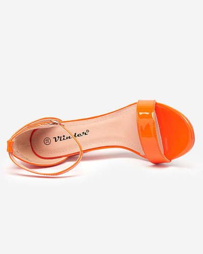 Orange women's sandals on a higher post Rosdo - Footwear