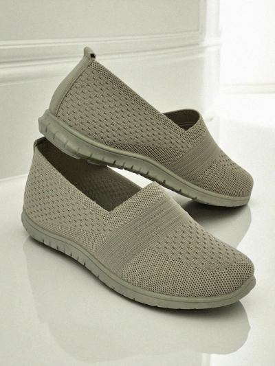 Gaia Verde Women's Moccasins – Comfortable Green Fabric Flat Shoes